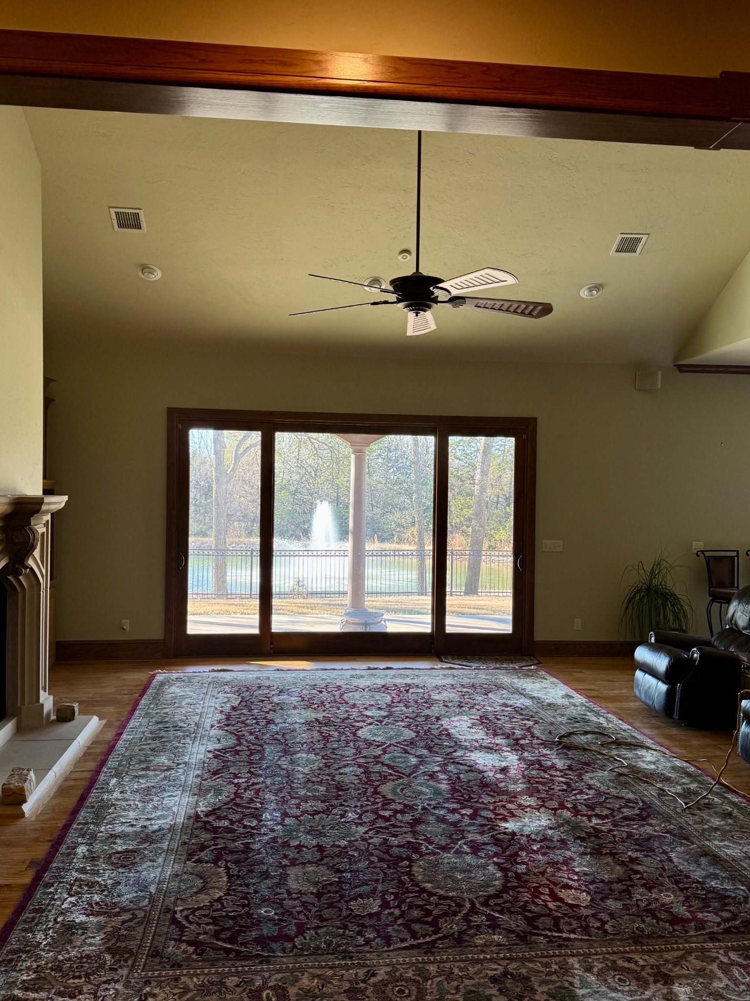 Large detailed area rug in an Ardmore home
