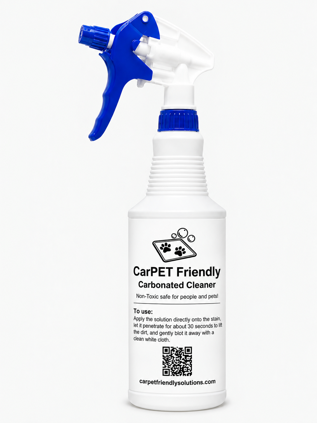 24 ounce CarPET Friendly Solutions carpet and upholstery cleaner bottle